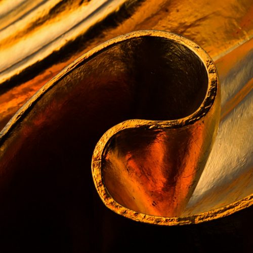 a close up of a metal object that looks like a heart